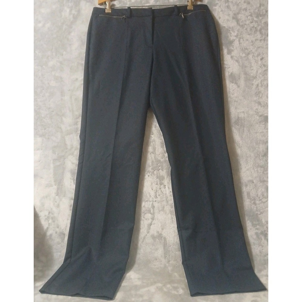 Worthington Modern‎ Fit Womens Pants Sz 12 Dark Navy Blue Slim Leg Stretch